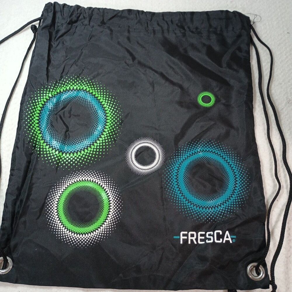 Fresca Small Cinch Bag Nylon Backpack Lightweight Drawstring Daypack 13"X16"